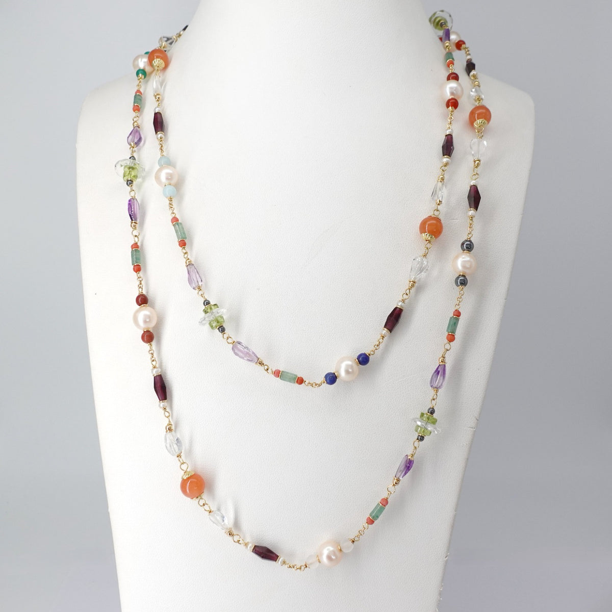 Collana Lunga   con Pietre Semipreziose