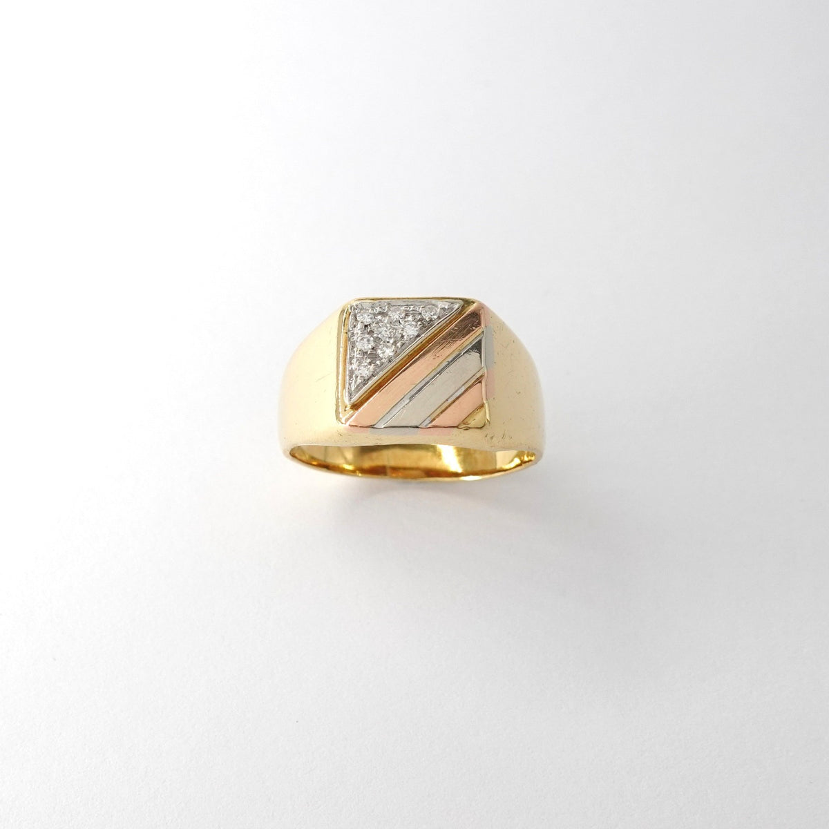 Anello da Uomo in Tre colori  con Diamanti