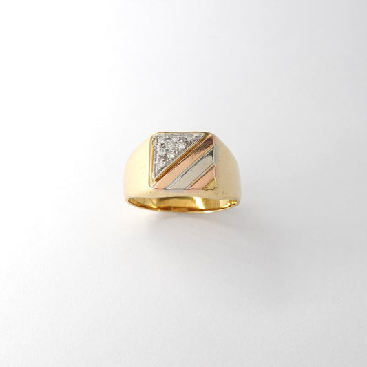 Anello da Uomo in Tre colori  con Diamanti