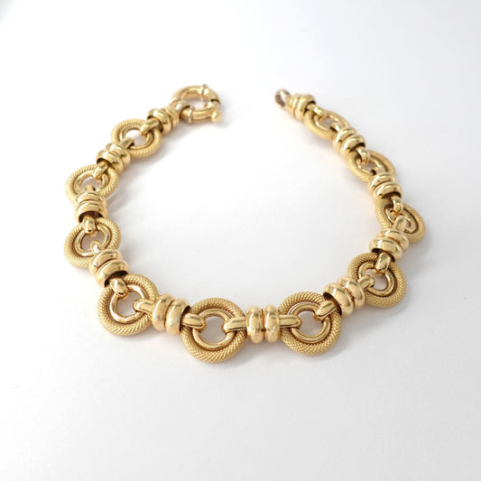 Bracciale ad Anelli in Oro   con Lavorazione Satinata