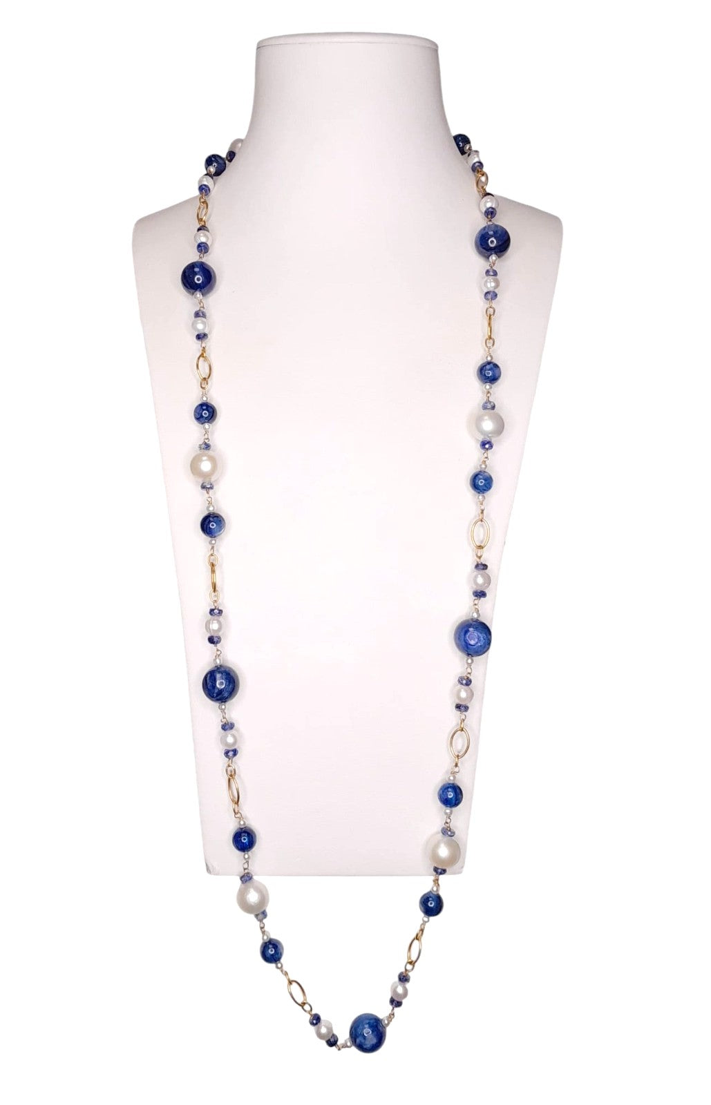 Collana in Oro con Perle e Cianite