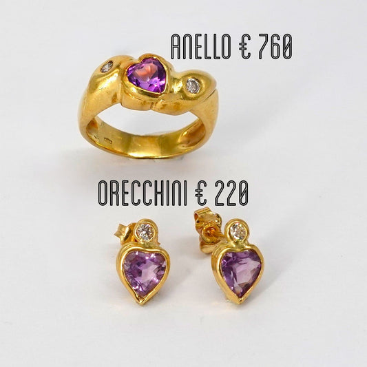 Parure anello e orecchini