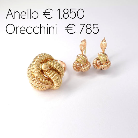 Parure anello e orecchini