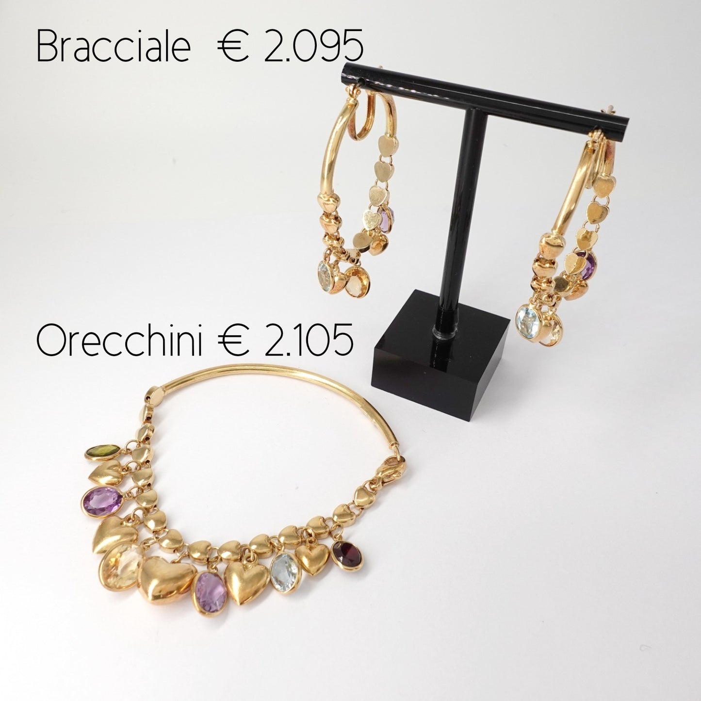 Parure orecchini e bracciale