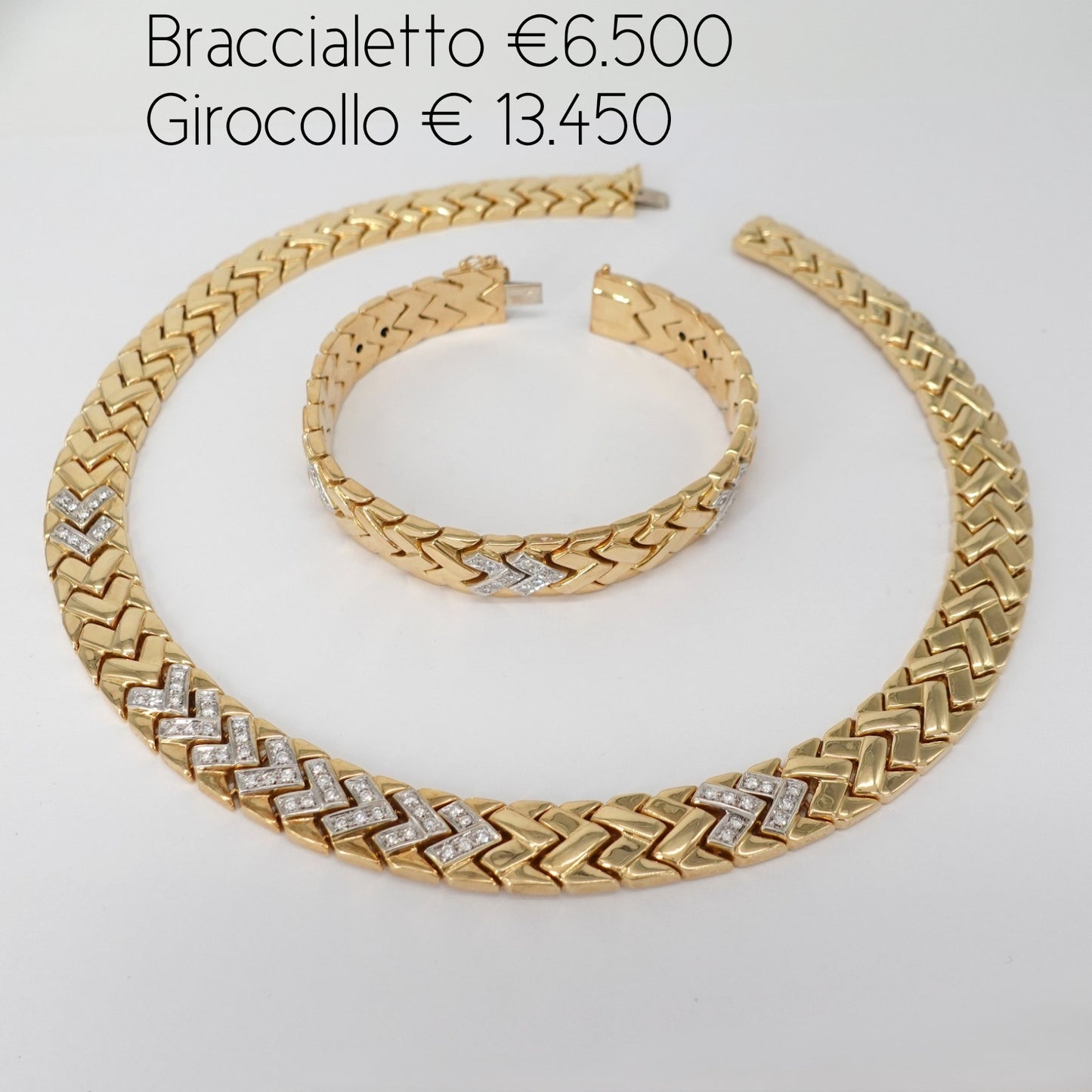 Parure girocollo e bracciale