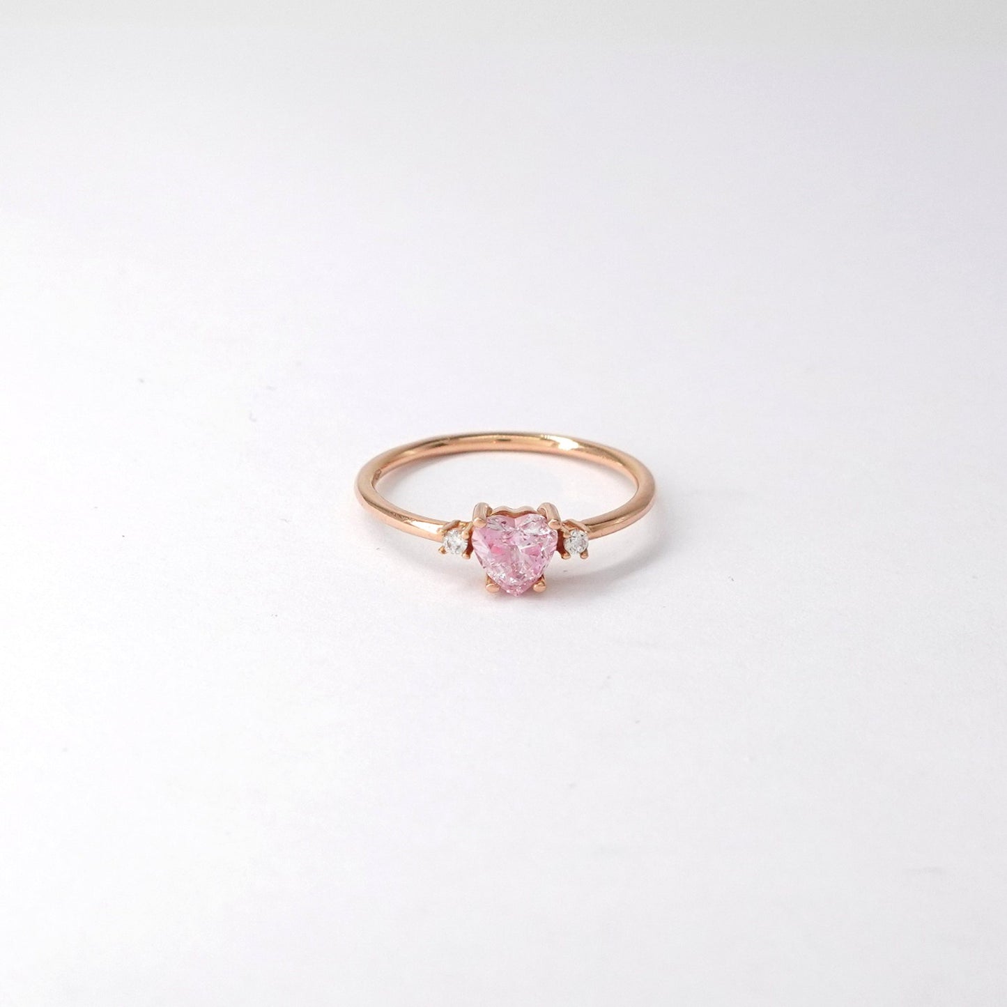 Anello con cuore rosa