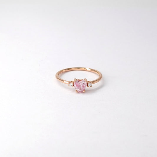 Anello con cuore rosa