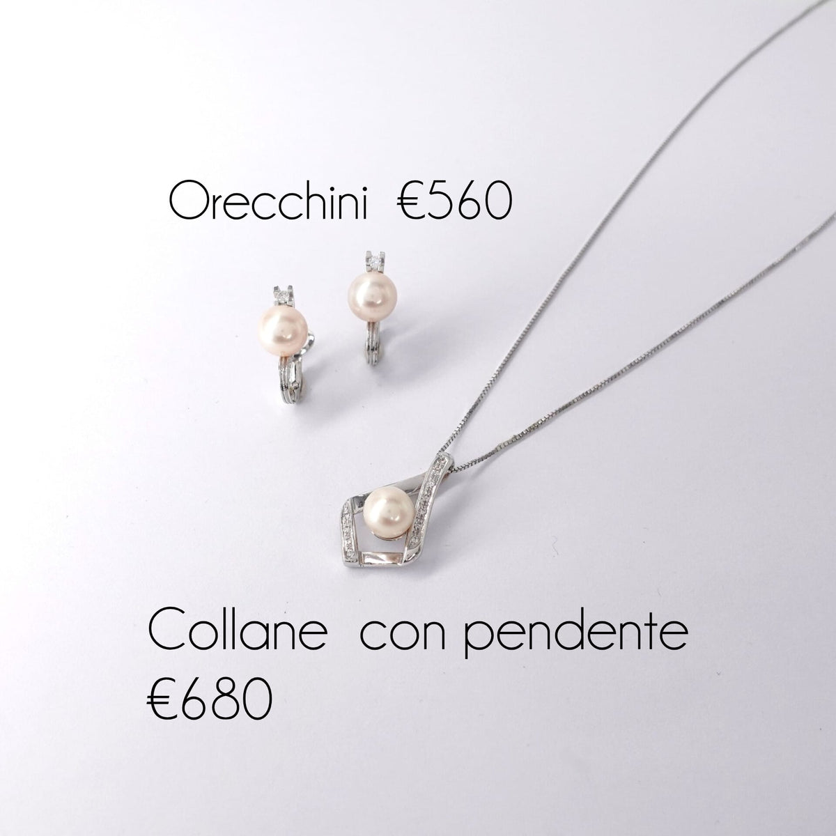Parure con Perle e Diamanti