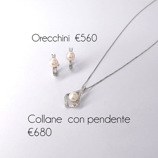 Parure con Perle e Diamanti