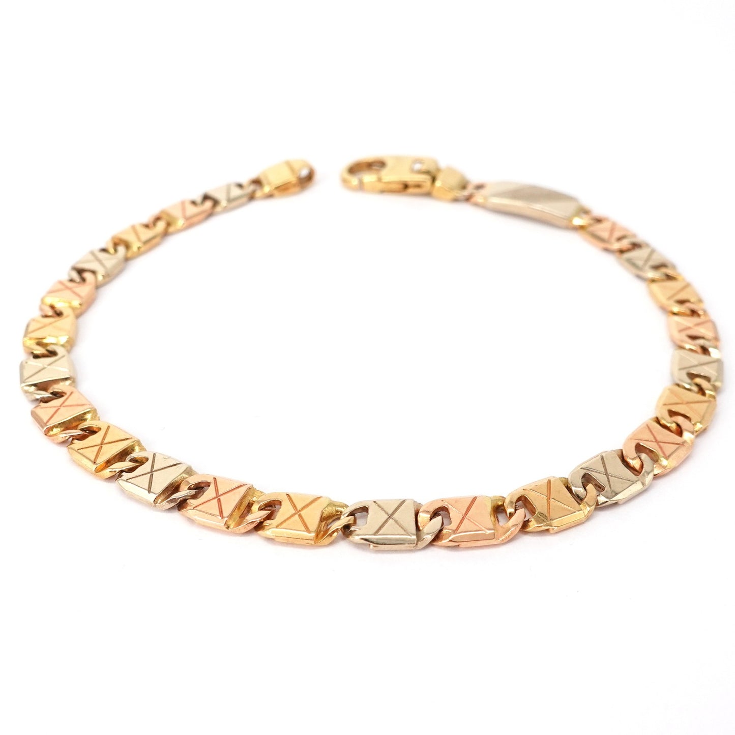 Bracciale nei tre colori dell'oro